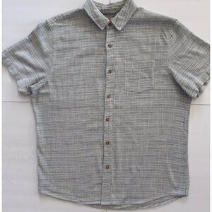 Marine Layer 100% Cotton Mens M  Soft Blue White Striped Camp Shirt Coastal
